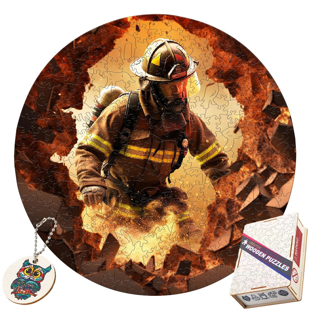 Puzzle 2D en Bois | Pompier