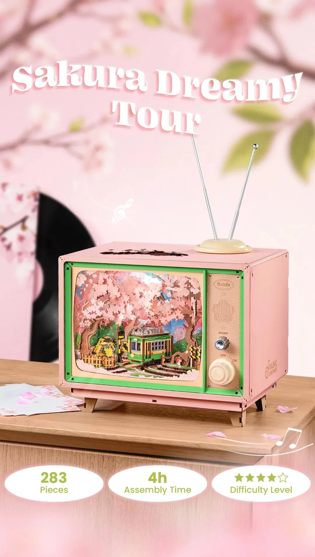 Puzzle 3D en Bois | Télévision Rétro Sakura