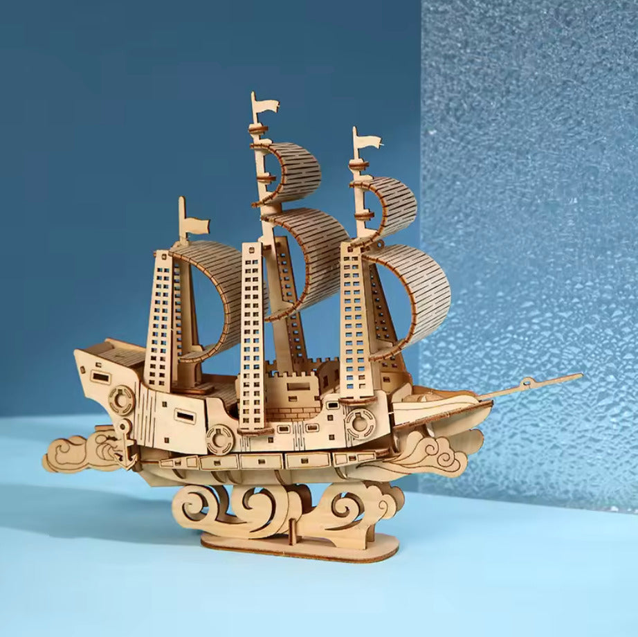 Puzzle 3D en Bois | Bateau Marin