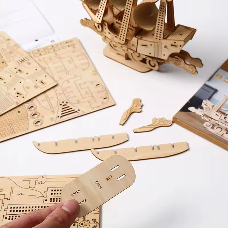 Puzzle 3D en Bois | Bateau Marin