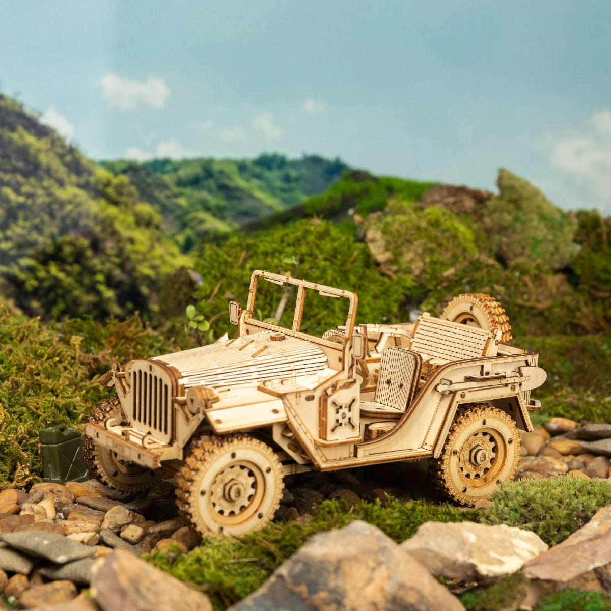 Puzzle 3D en Bois | Jeep de l'armée