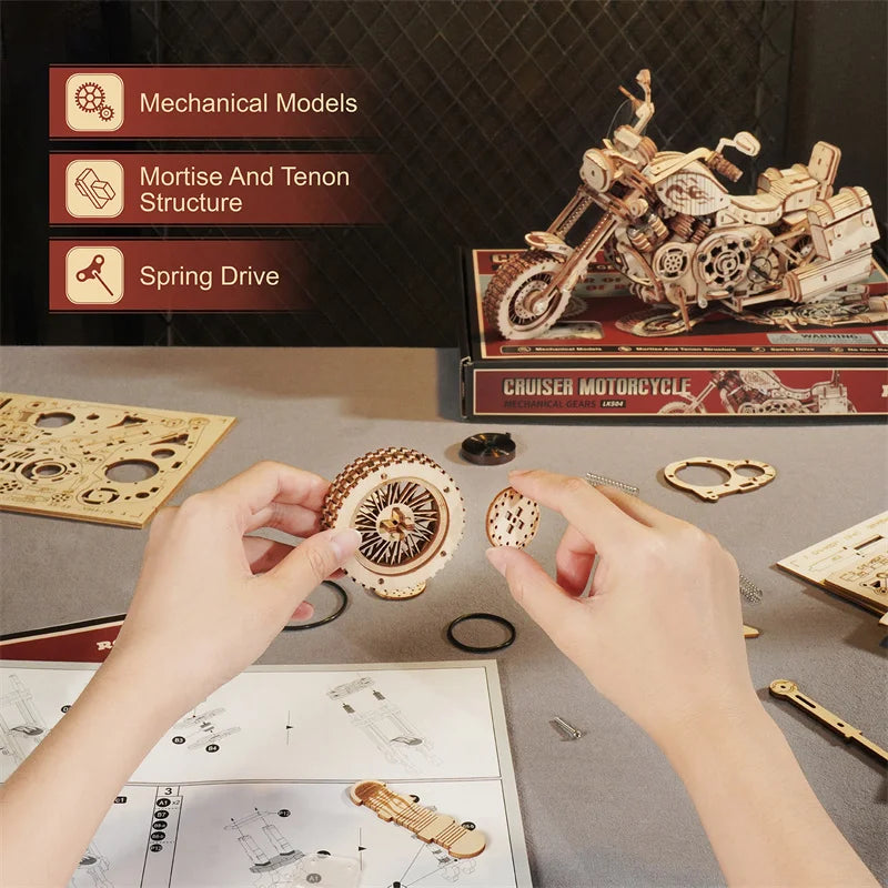 Puzzle 3D en Bois | Motocycle