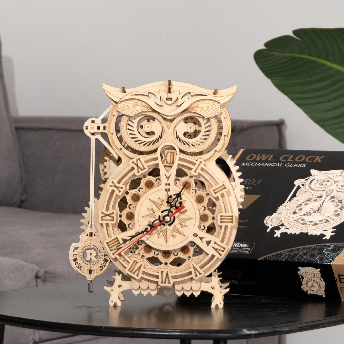Puzzle 3D en Bois | Horloge Chouette