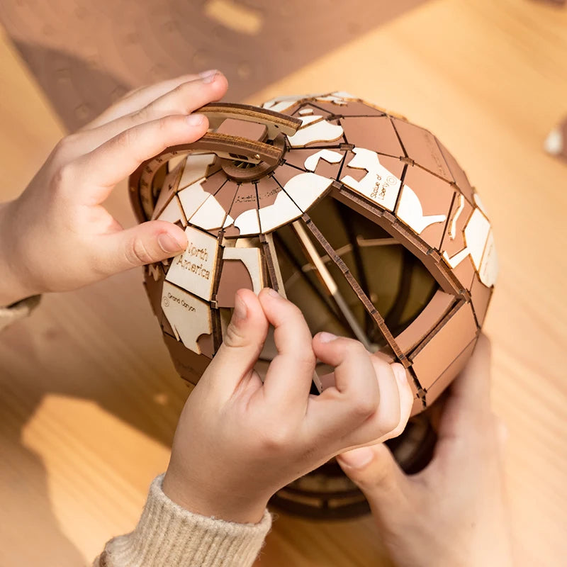 Puzzle 3D en Bois | Globe Terrestre Édition World