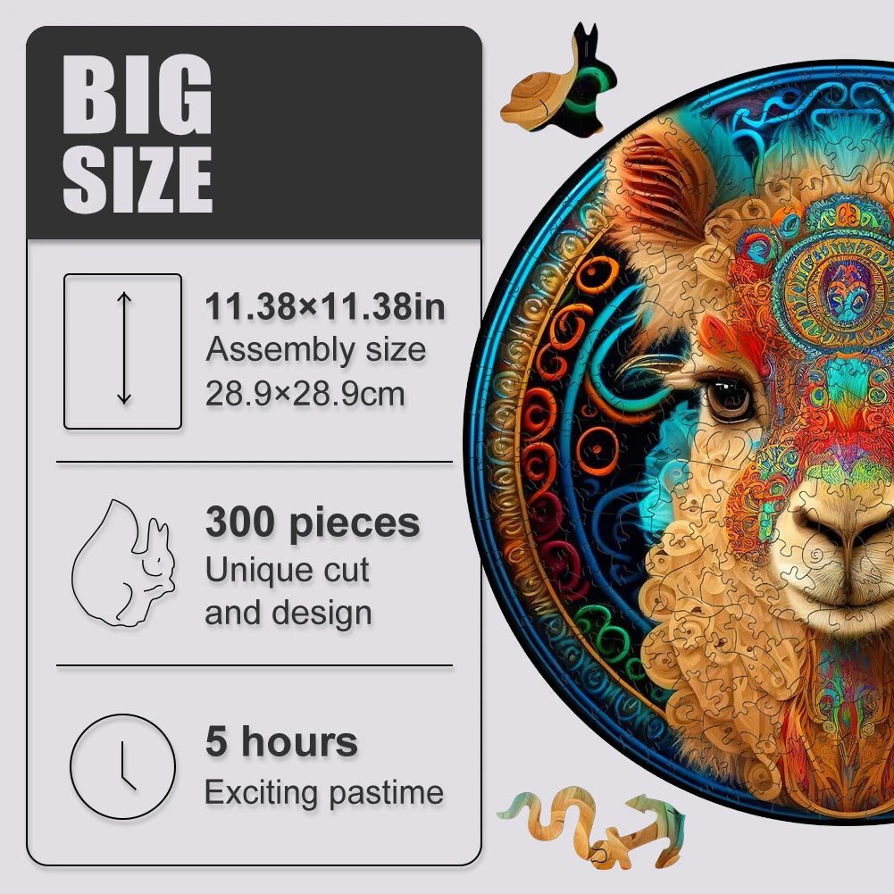 Puzzle 2D en Bois | Lama