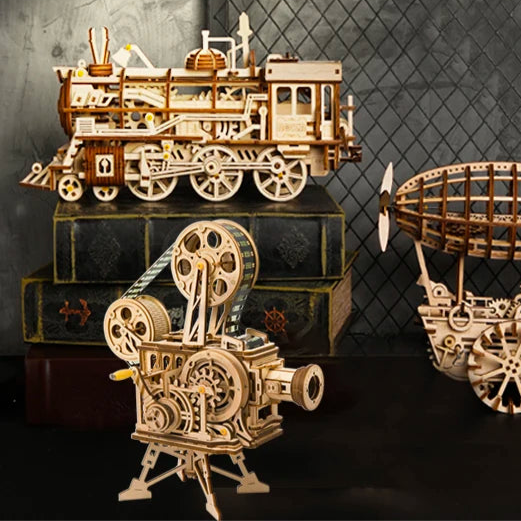 Puzzle 3D en Bois | Locomotive mécanique