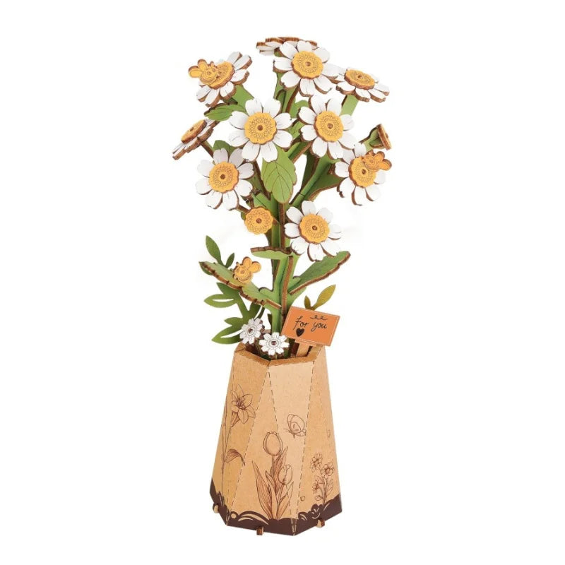 Puzzle 3D en Bois | Bouquet de Fleurs