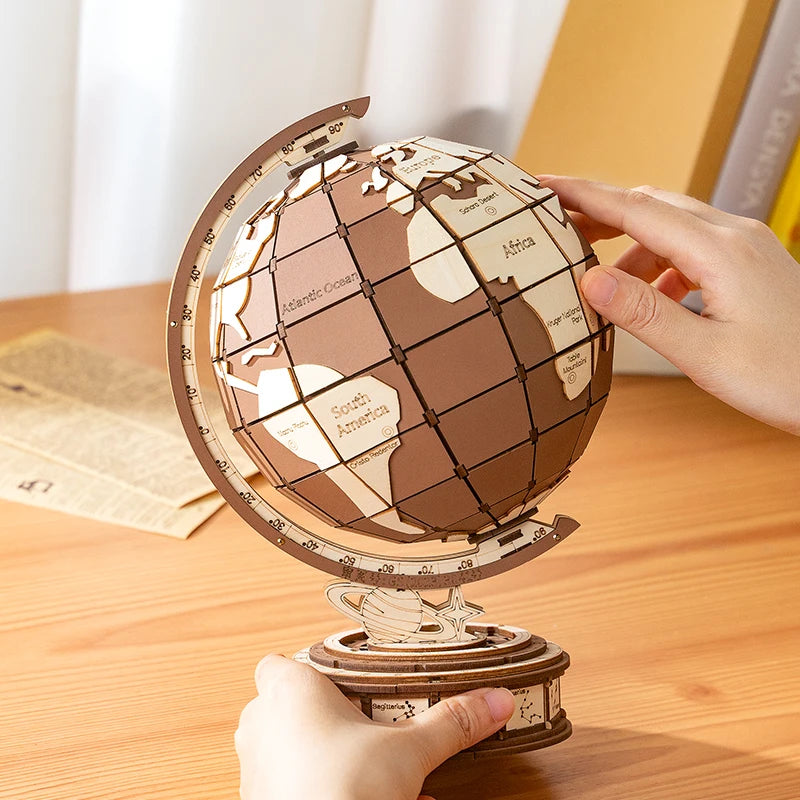 Puzzle 3D en Bois | Globe Terrestre Édition World