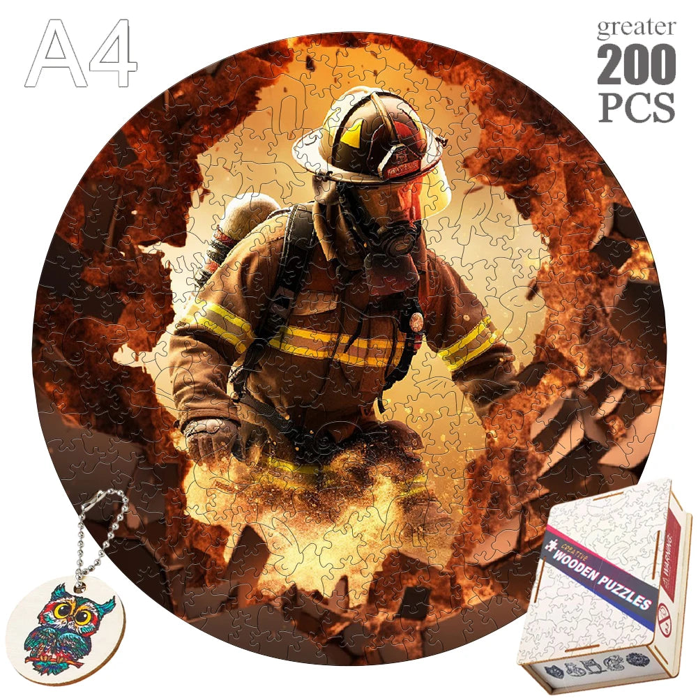 Puzzle 2D en Bois | Pompier
