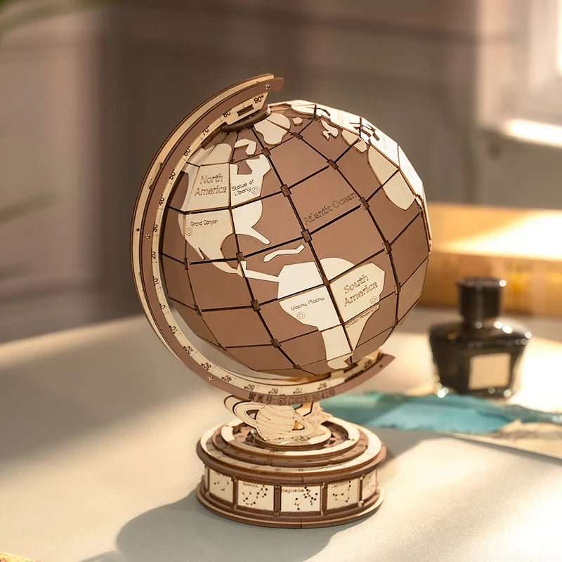 Puzzle 3D en Bois | Globe Terrestre Édition World