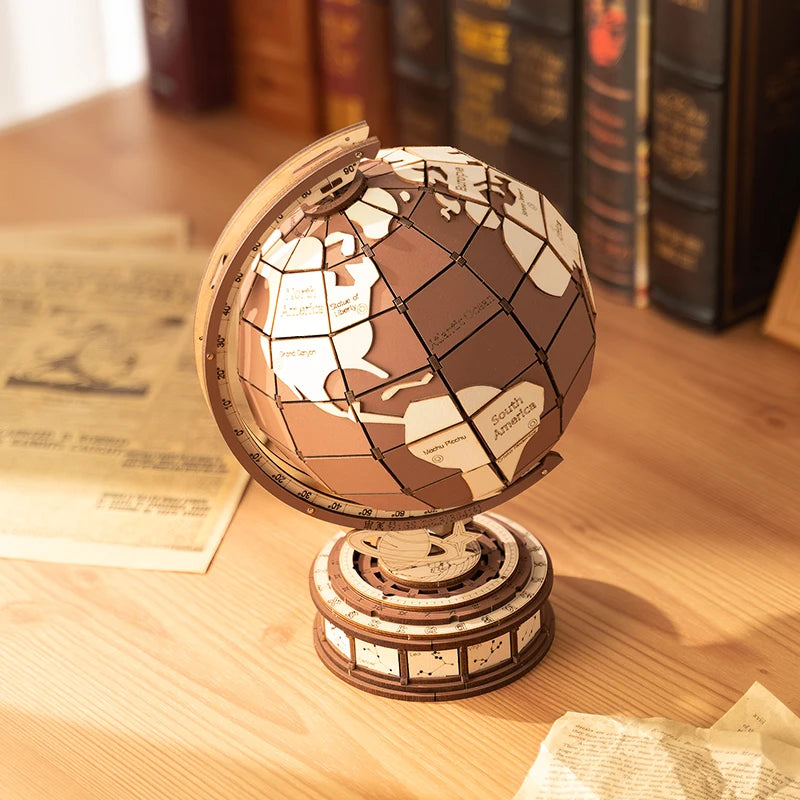 Puzzle 3D en Bois | Globe Terrestre Édition World