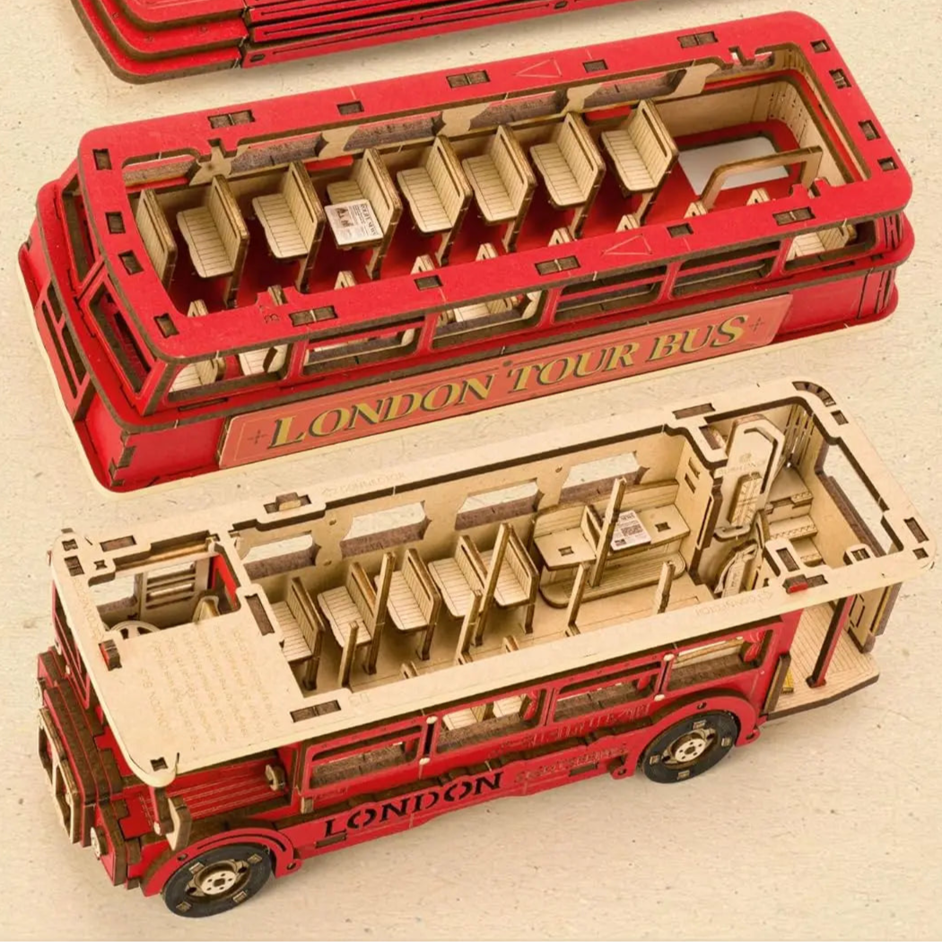 Puzzle 3D en Bois | Bus de Londres