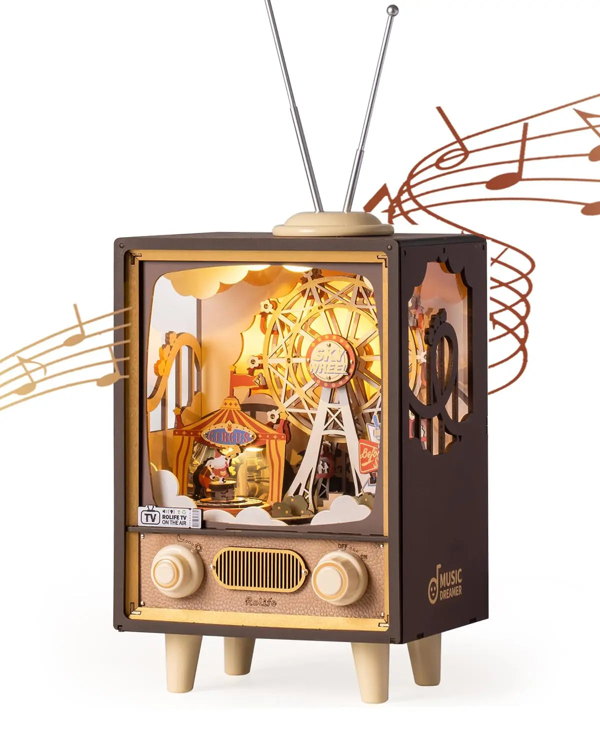 Puzzle 3D en Bois | Télévision Rétro