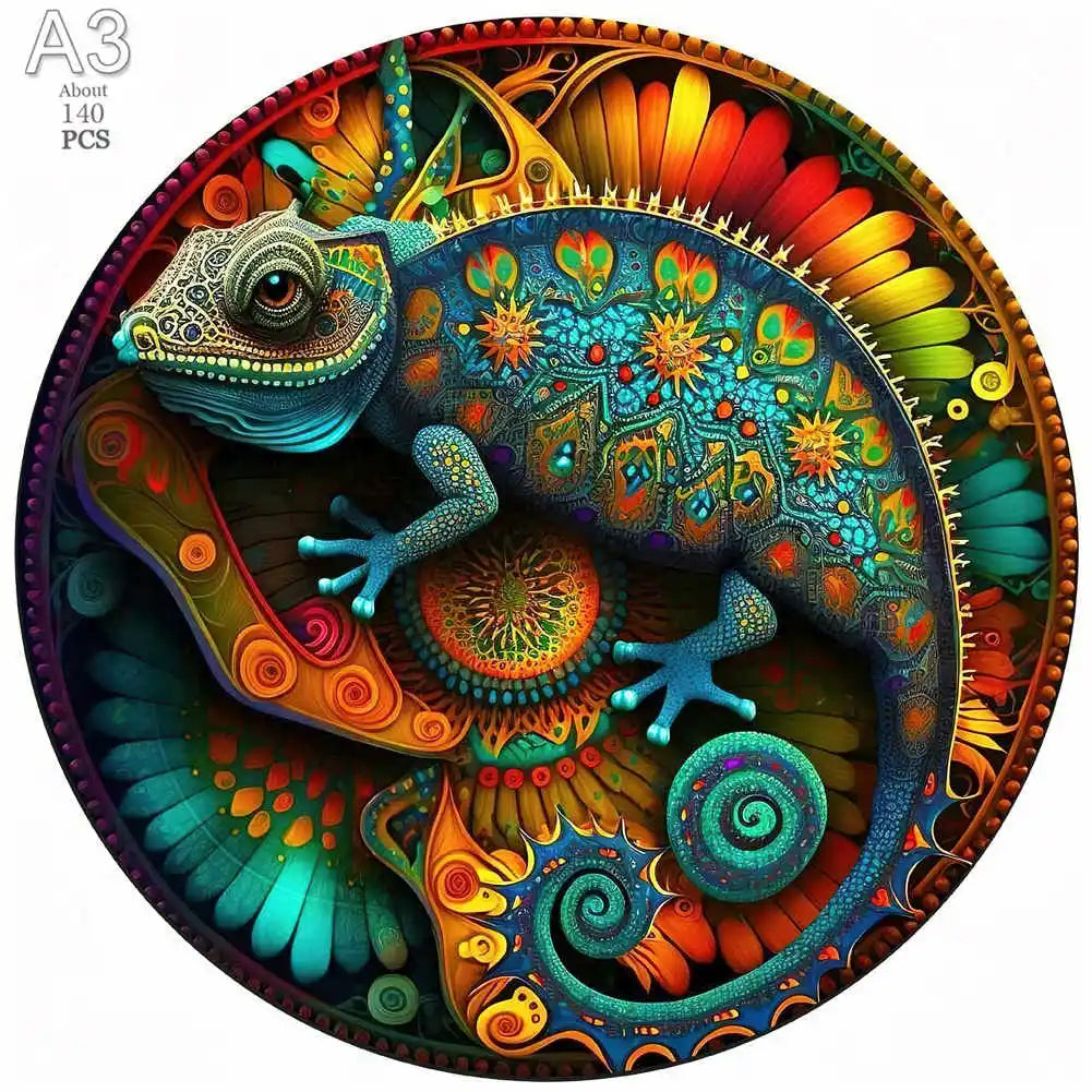 Puzzle 2D en Bois | Caméléon