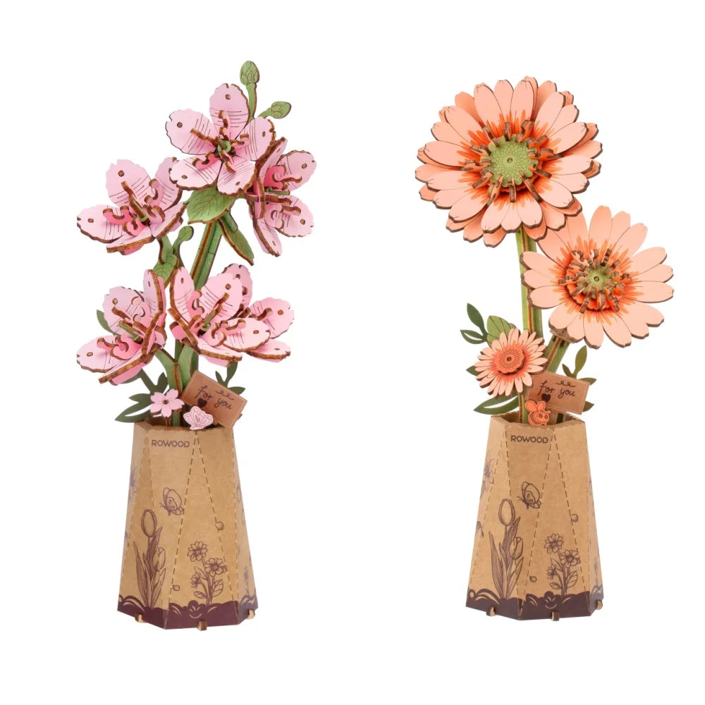 Puzzle 3D en Bois | Bouquet de Fleurs