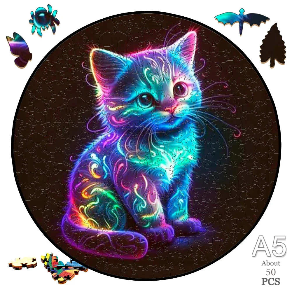 Puzzle 2D en Bois | Chaton