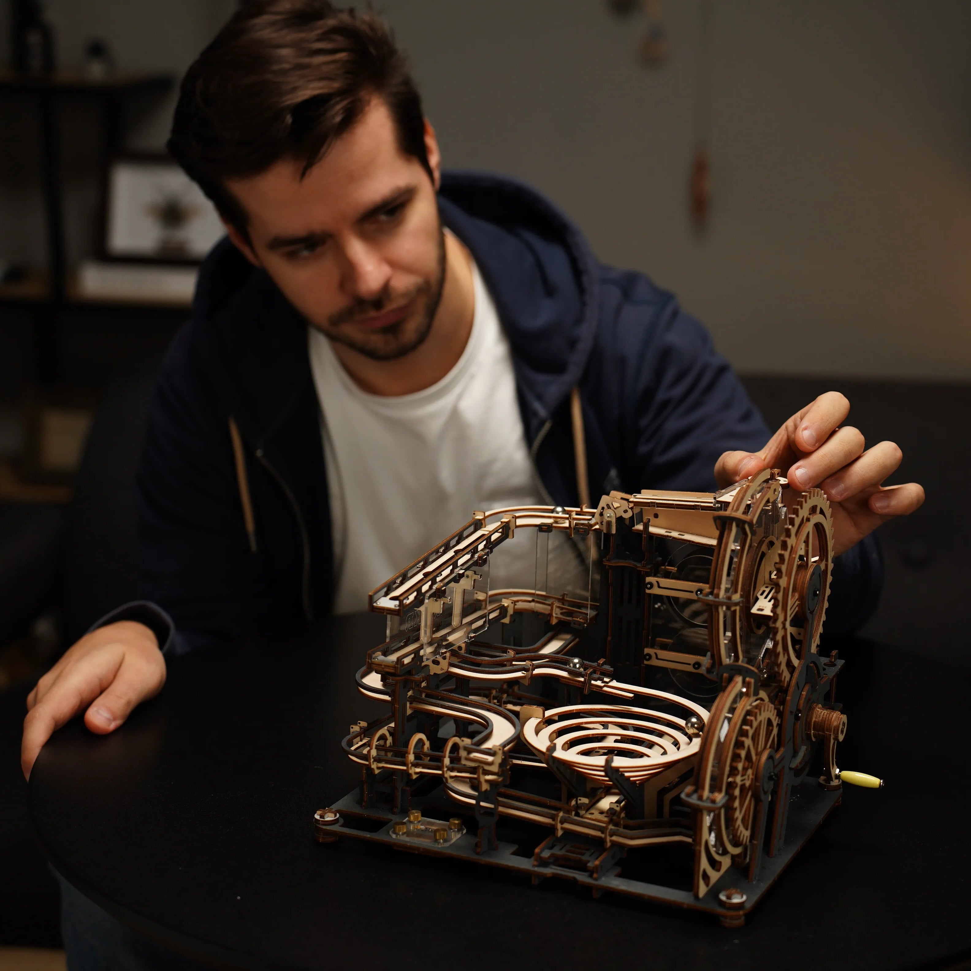 Puzzle 3D en Bois | Ville de nuit en marbre