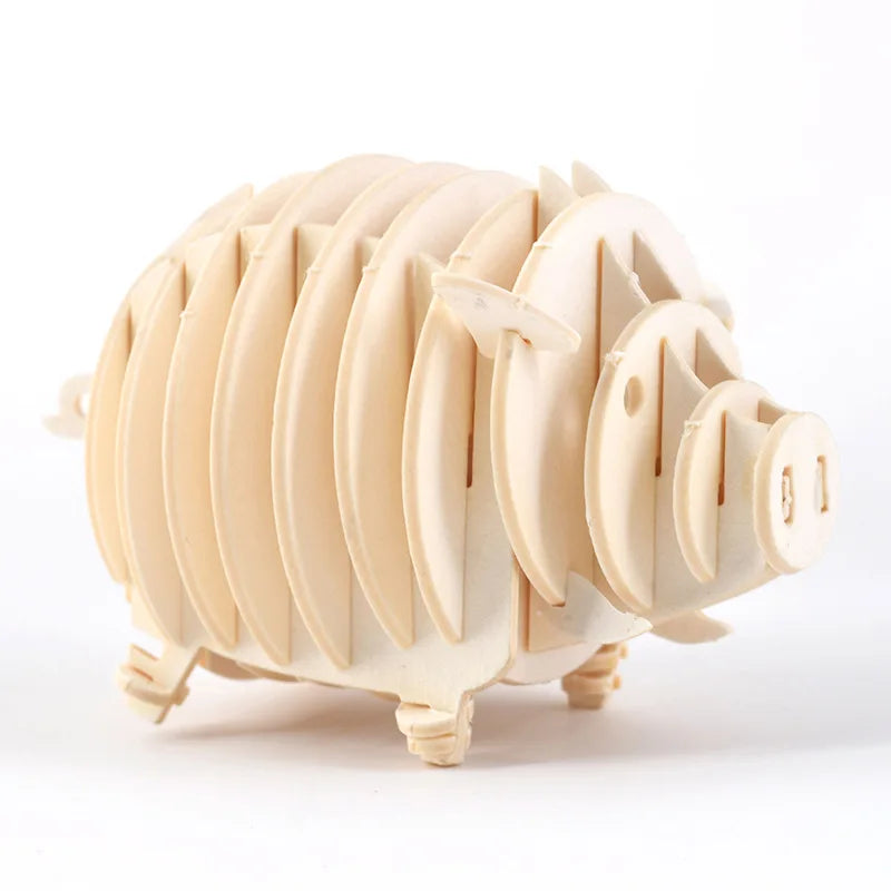 Puzzle 3D en Bois | Cochon