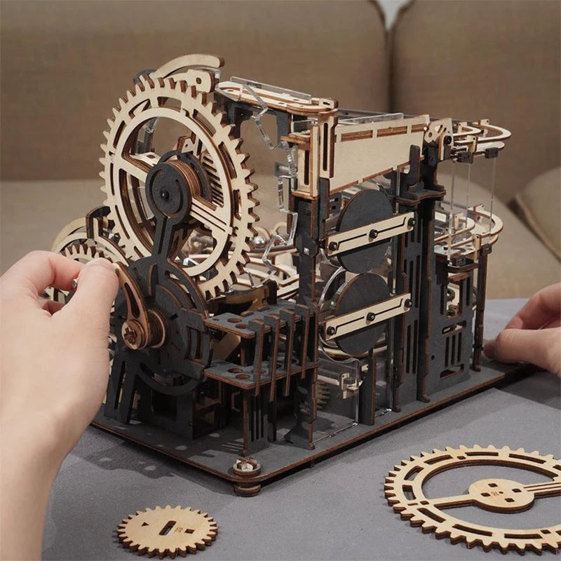 Puzzle 3D en Bois | Ville de nuit en marbre