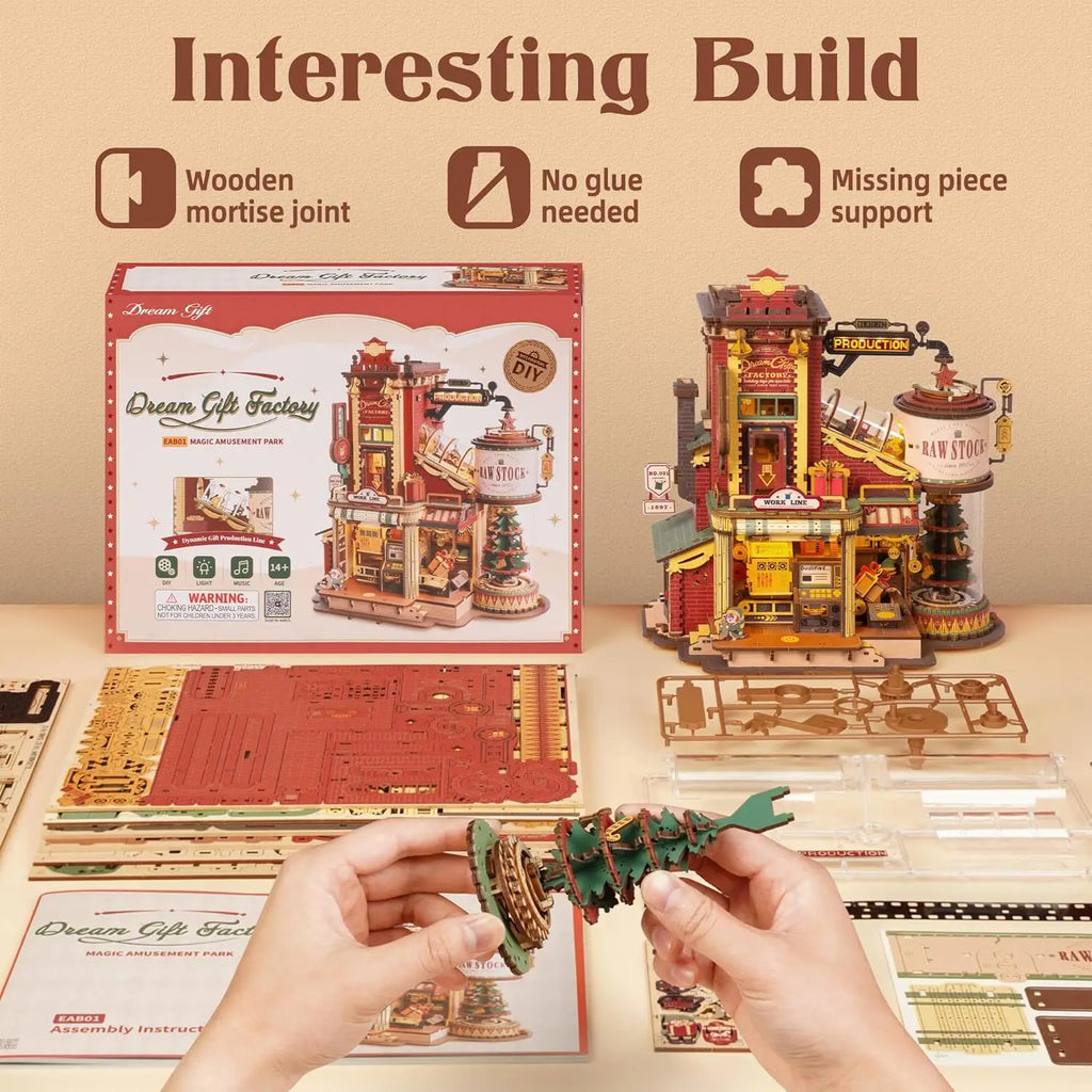 Puzzle 3D en Bois | Usine à cadeaux musical
