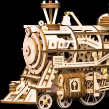 Puzzle 3D en Bois | Locomotive mécanique