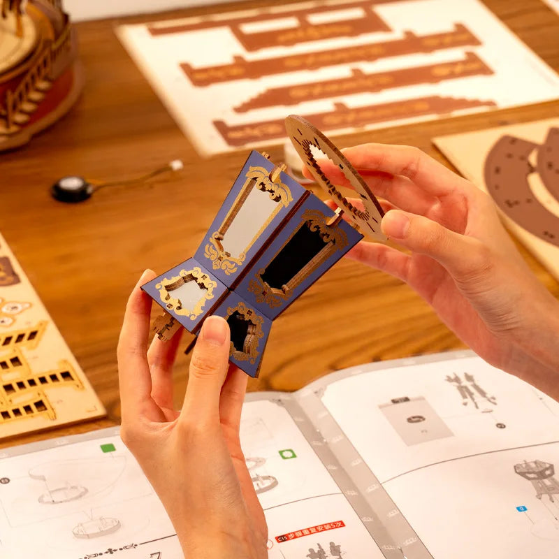 Puzzle 3D en Bois | Carrousel musical