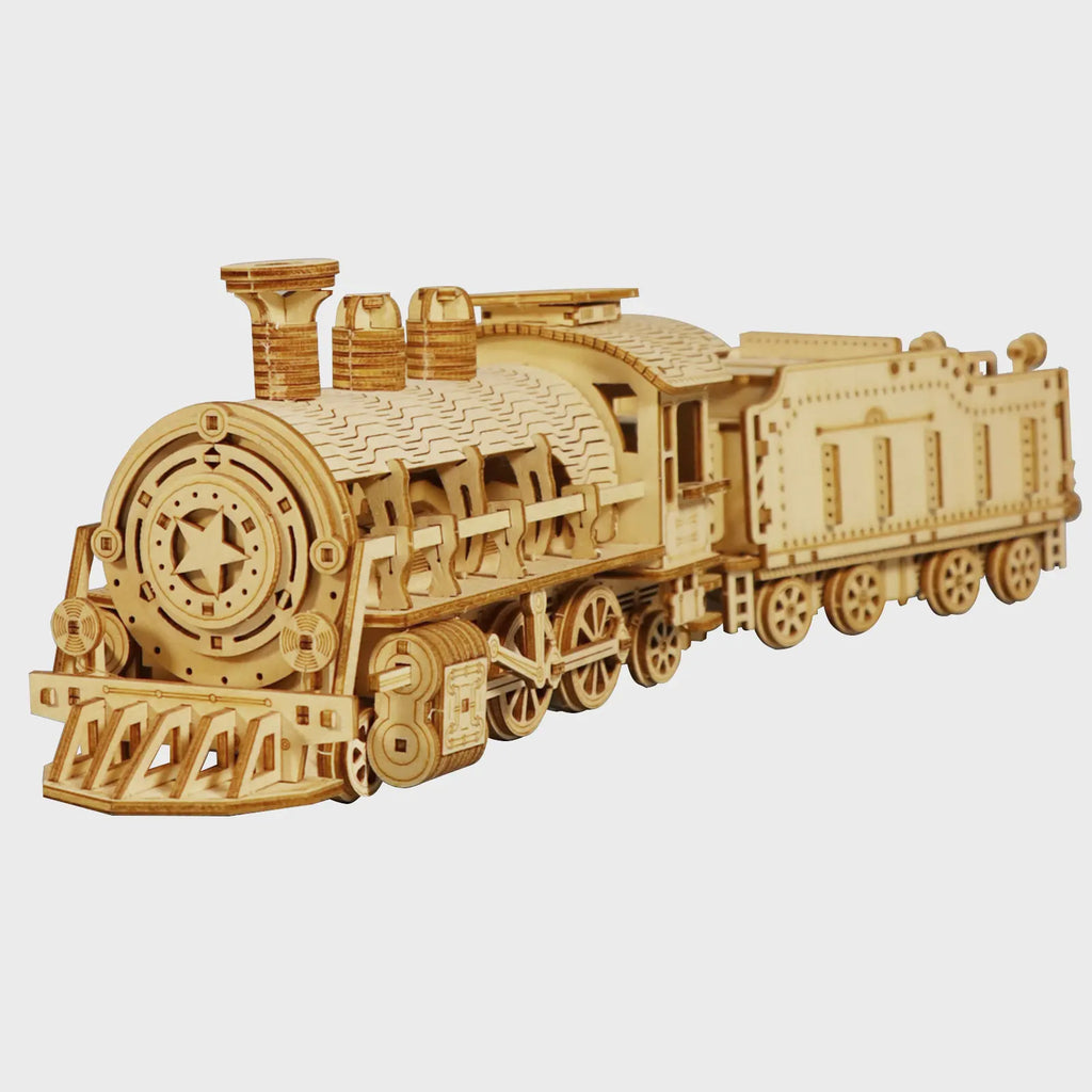 Puzzle 3D en Bois | Locomotive Mécanique