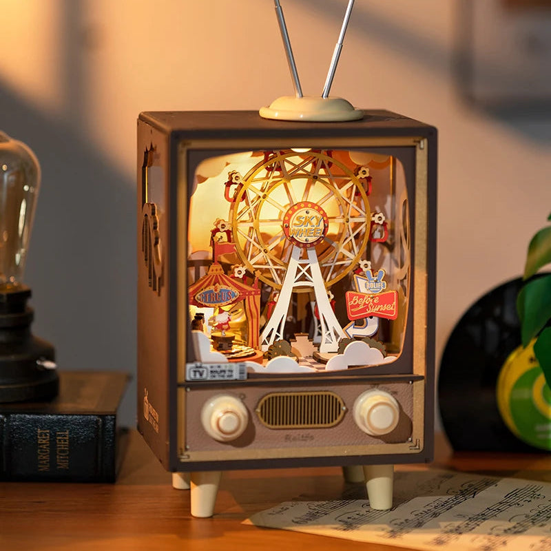 Puzzle 3D en Bois | Télévision Rétro