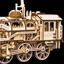 Puzzle 3D en Bois | Locomotive mécanique