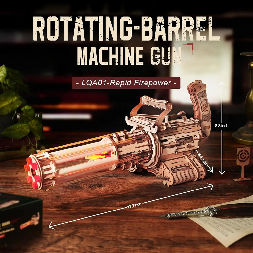 Puzzle 3D en Bois | Machine Gun