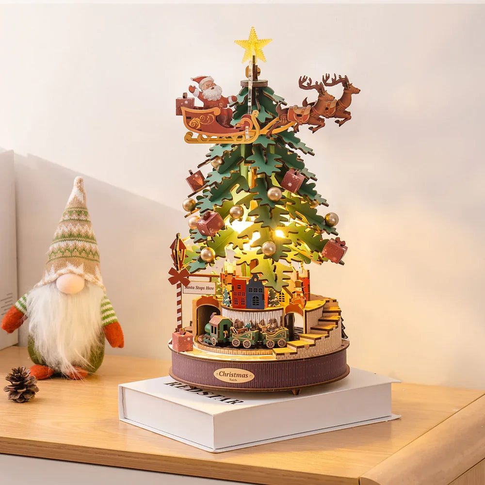 Puzzle 3D en Bois | Sapin De Noël Boîte à Musique