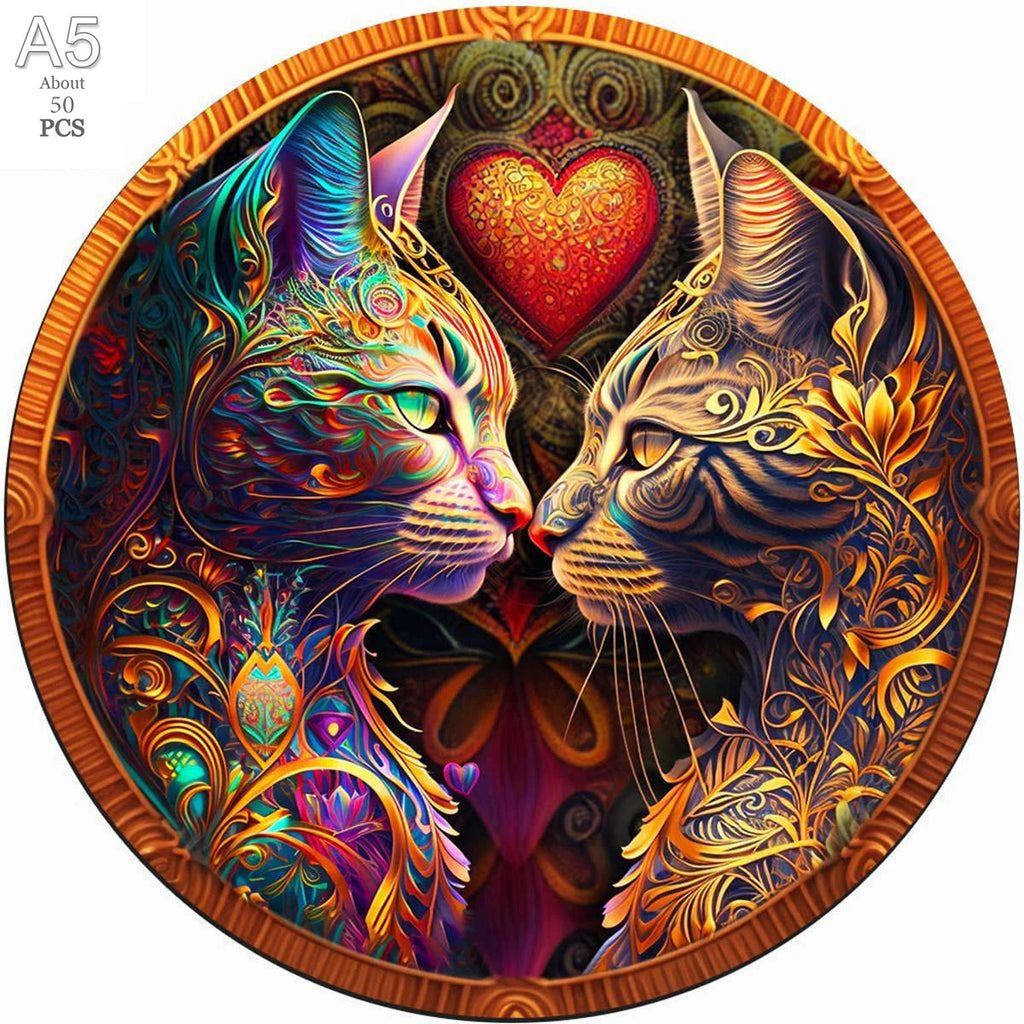 Puzzle 2D en Bois | Duo de Chats