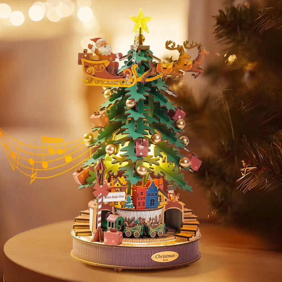 Puzzle 3D en Bois | Sapin De Noël Boîte à Musique