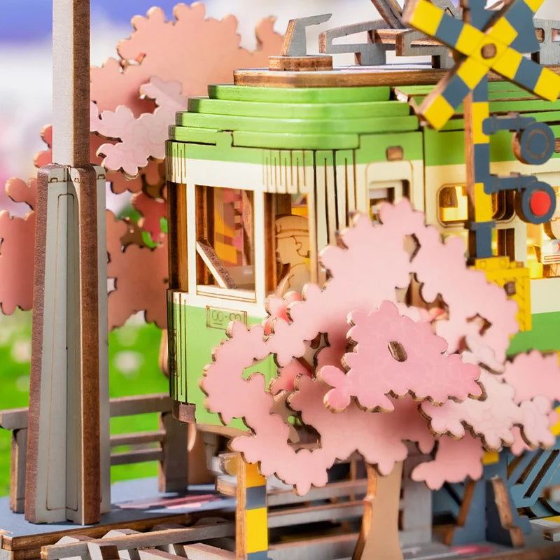 Puzzle 3D en Bois | Journée Tramway Sakura