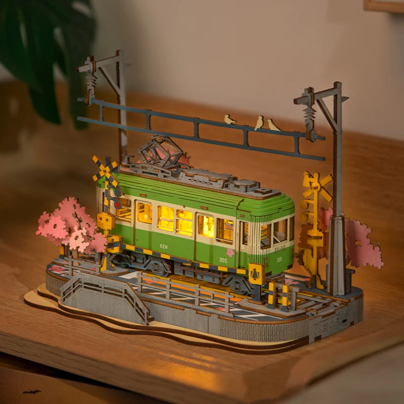 Puzzle 3D en Bois | Journée Tramway Sakura