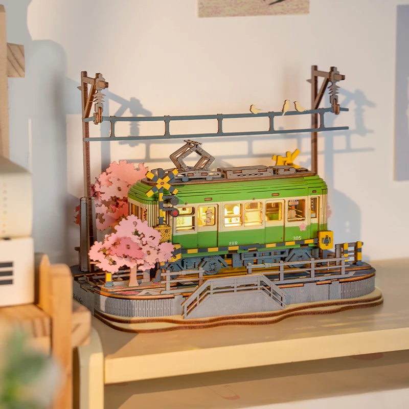 Puzzle 3D en Bois | Journée Tramway Sakura