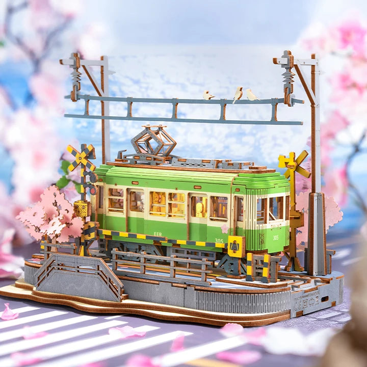 Puzzle 3D en Bois | Journée Tramway Sakura