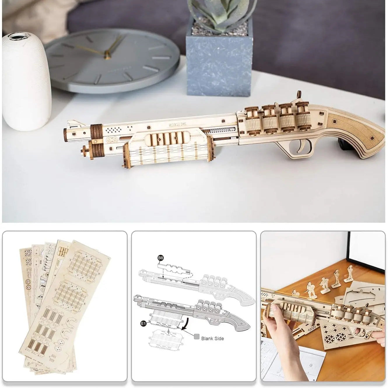 Puzzle 3D en Bois | Fusil à Pompe