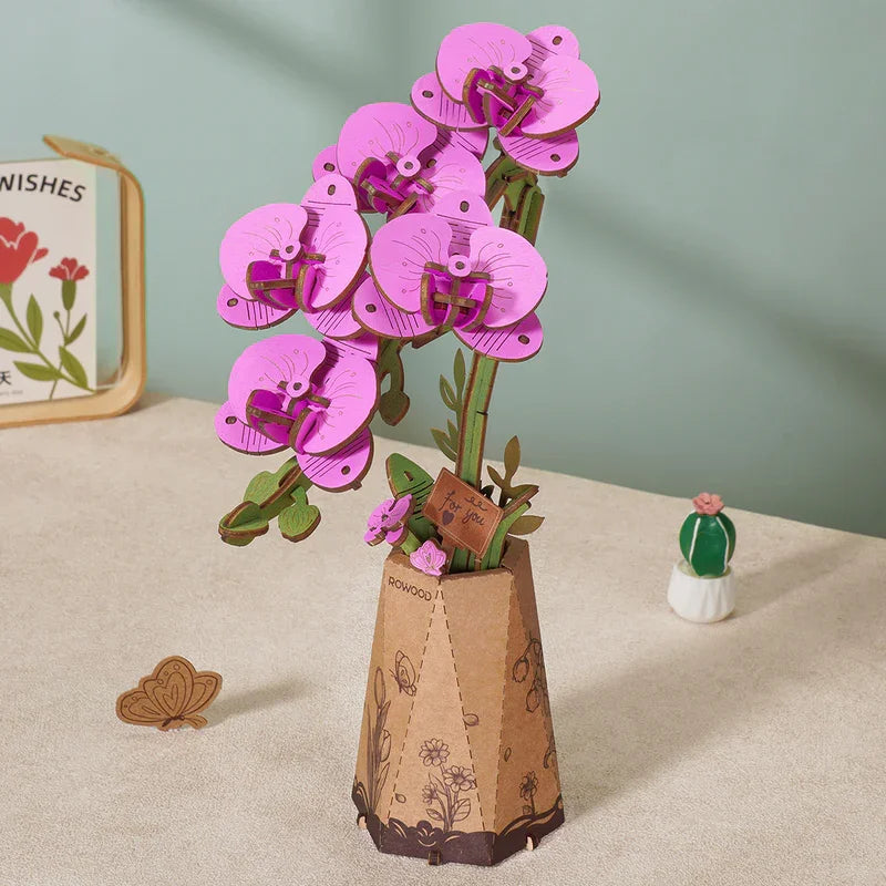 Puzzle 3D en Bois | Bouquet de Fleurs