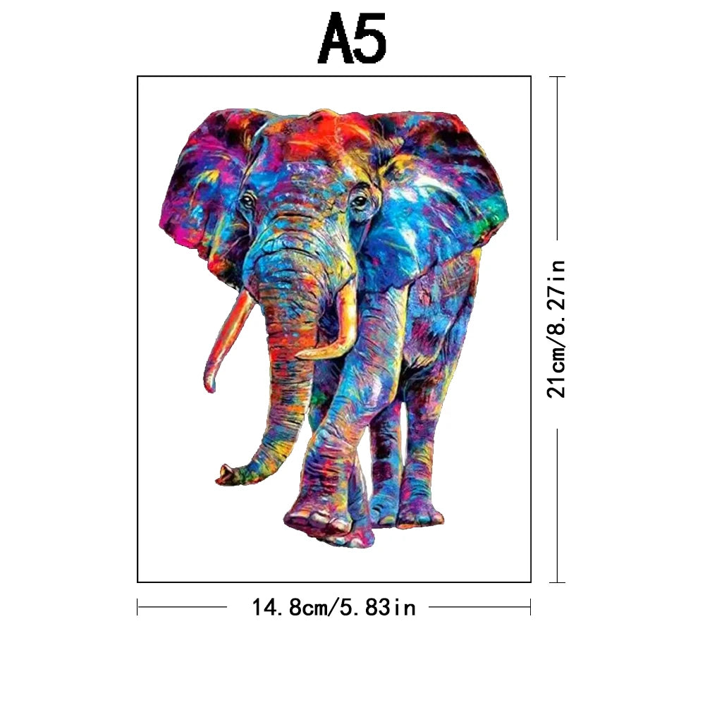 Puzzle 2D en Bois | Elephant Multicolore