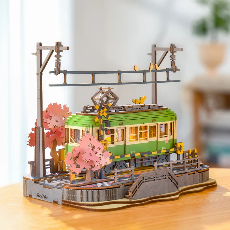 Puzzle 3D en Bois | Journée Tramway Sakura