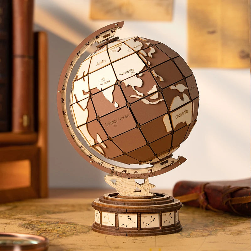 Puzzle 3D en Bois | Globe Terrestre Édition World