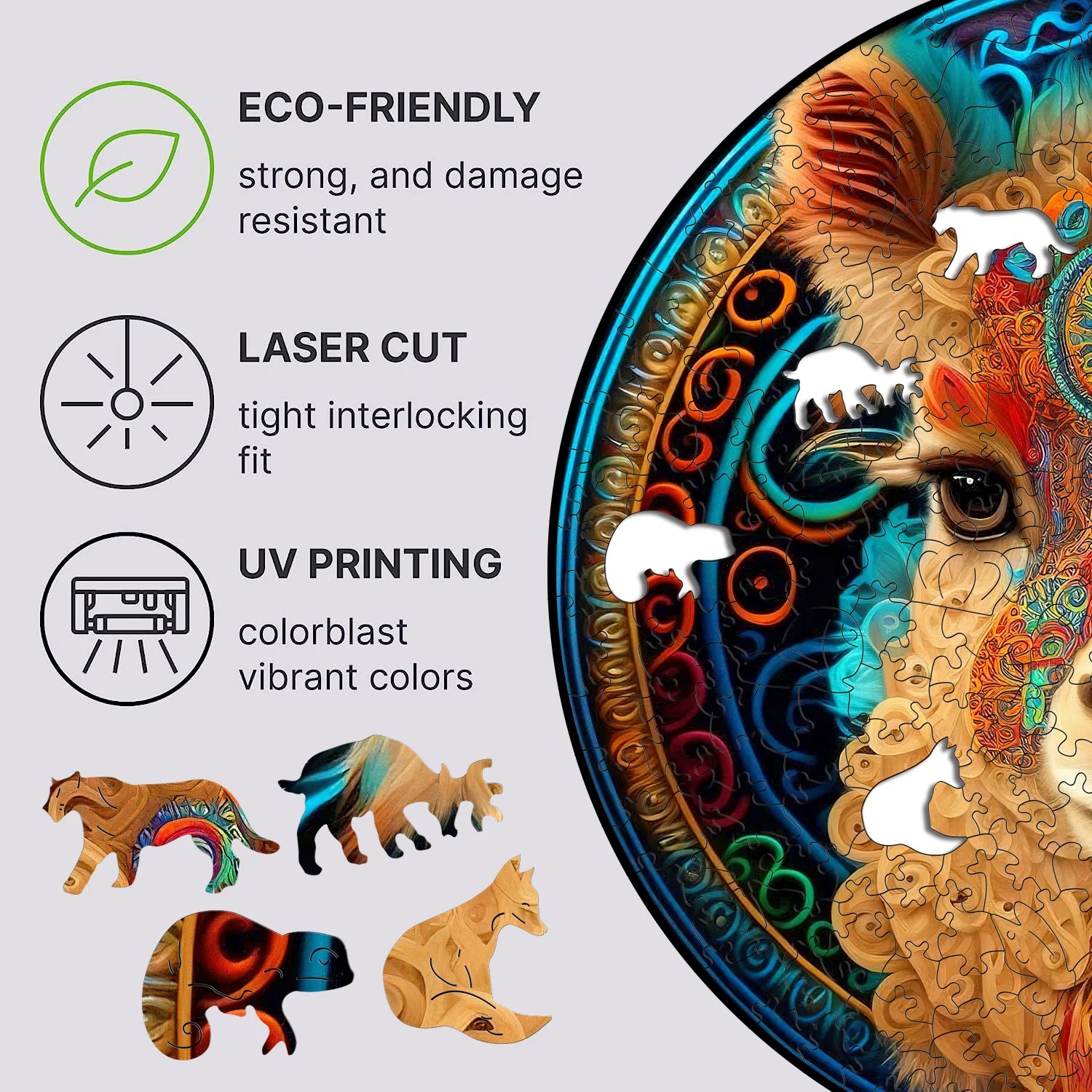 Puzzle 2D en Bois | Lama