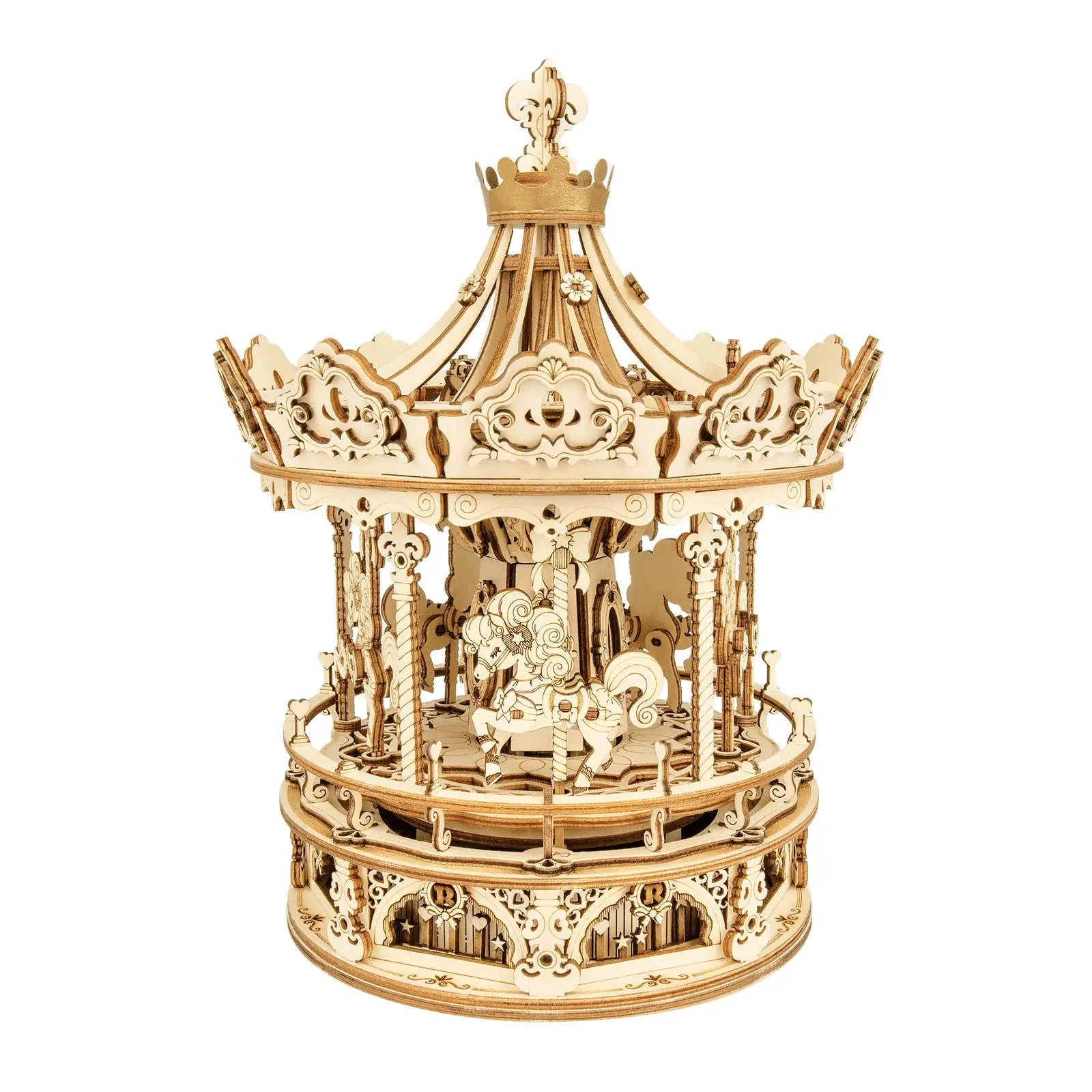 Puzzle 3D en Bois | Carousel musical