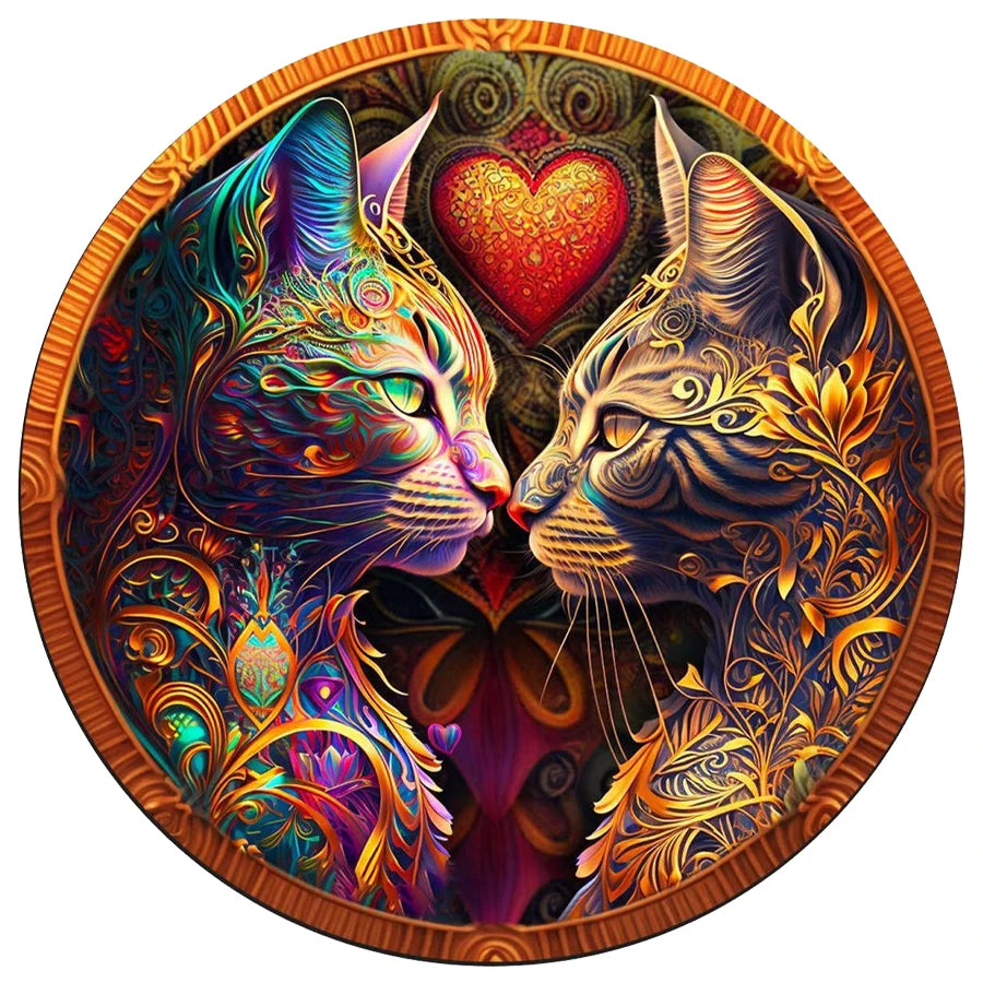 Puzzle 2D en Bois | Duo de Chats