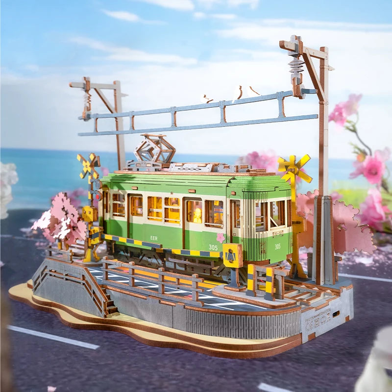 Puzzle 3D en Bois | Journée Tramway Sakura