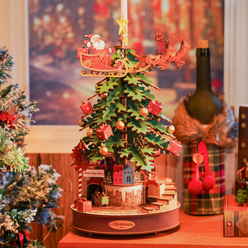 Puzzle 3D en Bois | Sapin De Noël Boîte à Musique