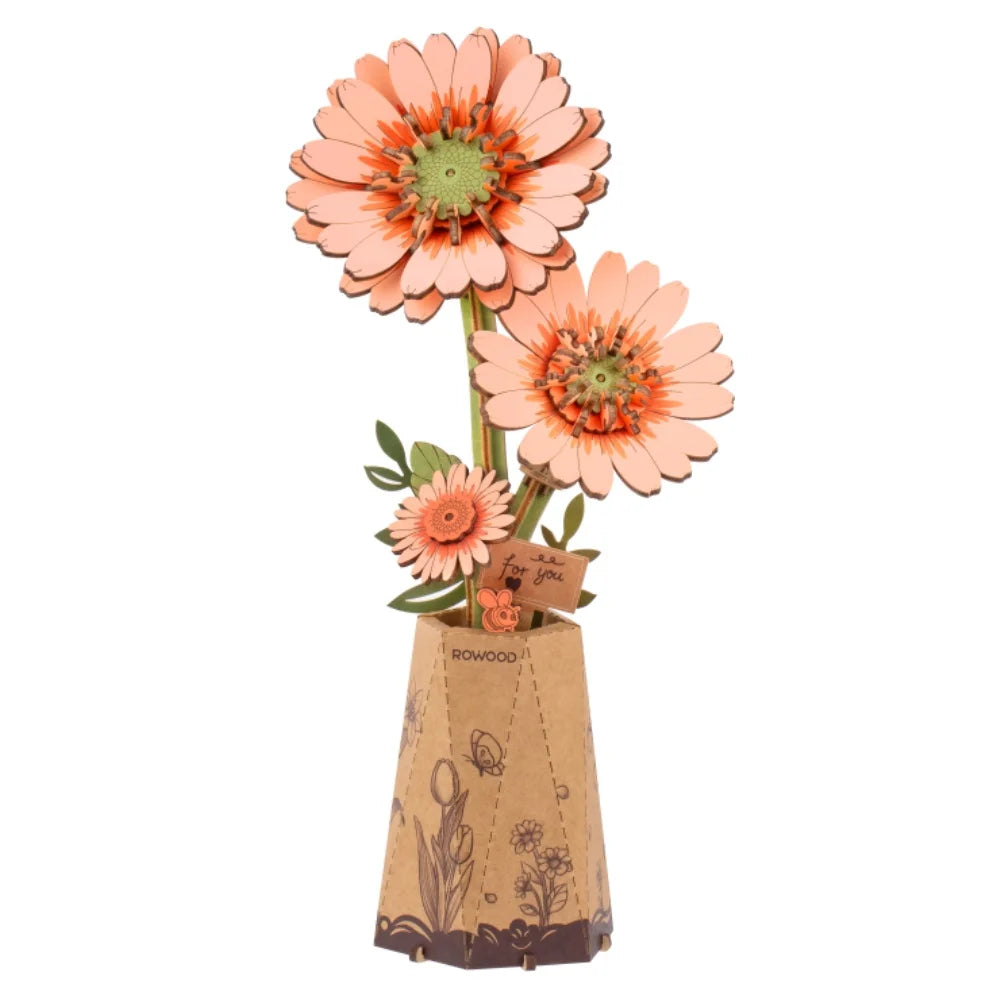 Puzzle 3D en Bois | Bouquet de Fleurs