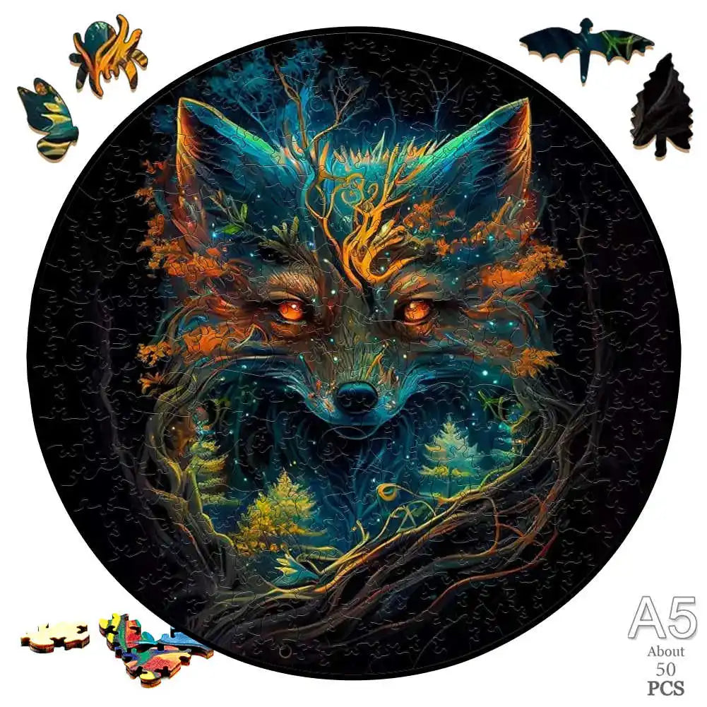 Puzzle 2D en Bois | Renard Obscur