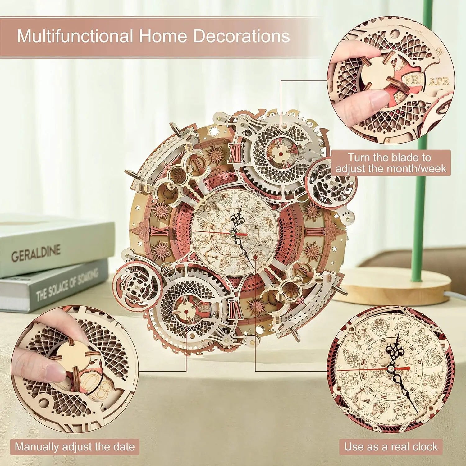 Puzzle 3D en Bois | Horloge ouverte